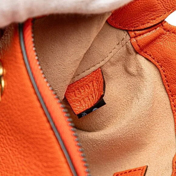 GUCCI Authentic Orange Leather GG Marmont Shoulder Bag - Picture 9 of 10